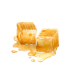 Watercolor salted caramel on white. 