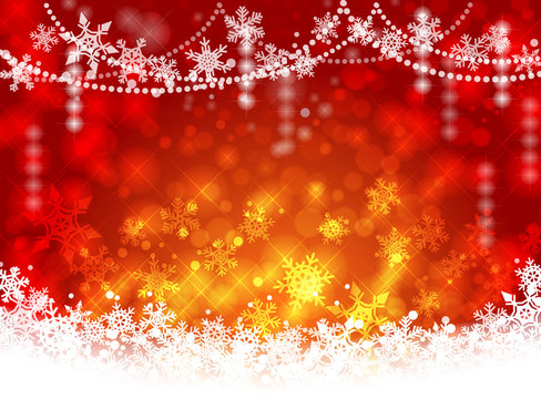 雪の結晶クリスマス赤い背景イメージ