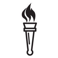 Torch Icon Vector Simple Design