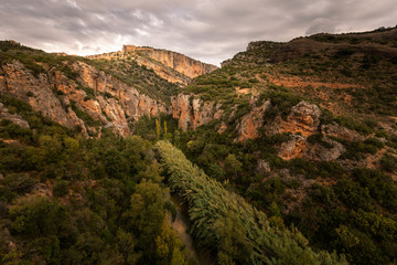 View from Alquezar one of the most beautiful towns of the country at Huesca province, Aragon, Spain.