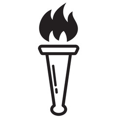 Torch Icon Vector Simple Design