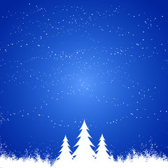 christmas tree and snow