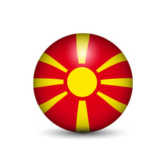 Obraz premium Flag of Macedonia in the form of a ball isolated on white background.