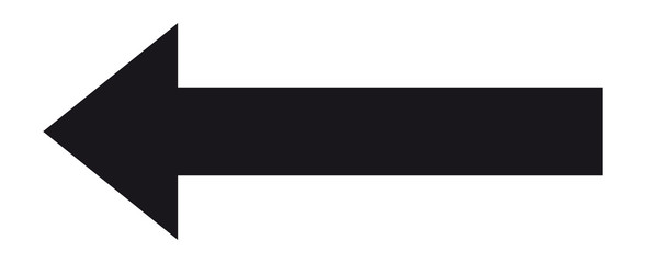 Arrow to the left / black and white, vector, isolated