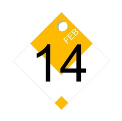 Valentines day calendar icon . 14 February. Vector icons illustration isolated on white background.