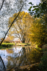 Fototapeta premium spacer nad jeziorem