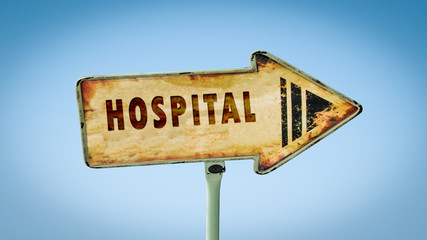 Street Sign to Hospital