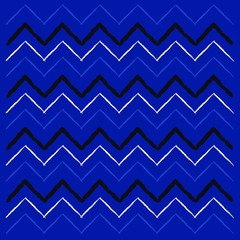 zigzag pattern make with differents patterns in blue trendy color