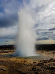 Hot geyser Strokkur in Iceland 