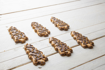Christmas tree-shaped Christmas chocolate cookies
