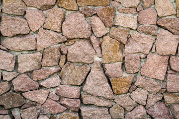 eine Steinwand aus Granit Steinen, Steinwand Textur