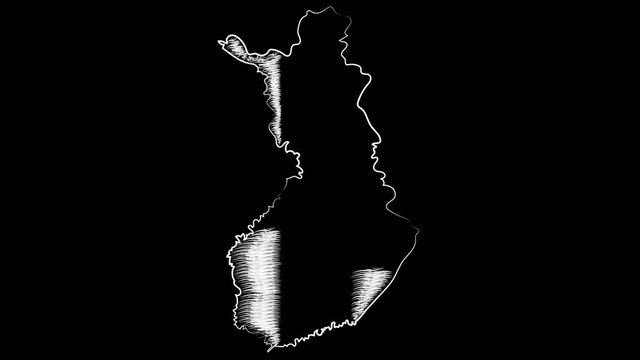 Vantaa Finland coloring the map and flag. Motion design.