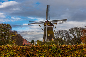 Old dutch windmill named "De Hoop" in Bavel, North Brabant, The Netherlands