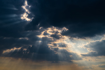 Dark cloudy sky black background, Dramatic cloudy storm