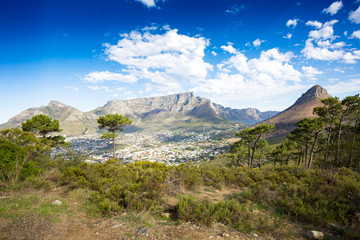 View at Table mountain and Lions head, Cape Town, South Africa