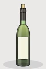 Detailed wine bottle icon with outline.