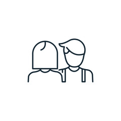 talking couple line style icon