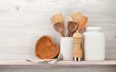 Fototapeta na wymiar Set of various kitchen utensils