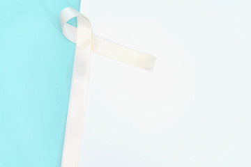 lung cancer awareness month with white ribbon. Healthcare and medicine concept.