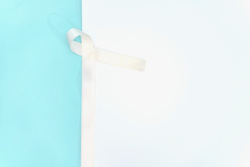 lung cancer awareness month with white ribbon. Healthcare and medicine concept.