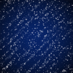 Beautiful snowfall Christmas background. Subtle fl