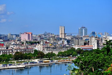 beautiful corners and colorful streets, five hundredth anniversary of Havana, from the other side of the bay
