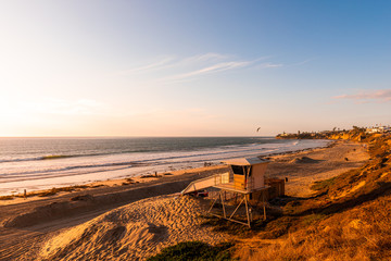 Sunset view at San Diego Beach, Pacific Beach, California - obrazy, fototapety, plakaty