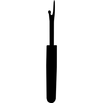 Isolated Sewing Tool Seam Ripper Silhouette Vector Illustration