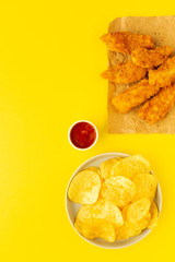 Homemade chicken nuggets battered with panko
