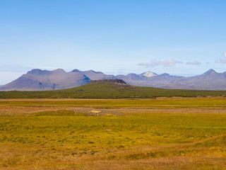 Fototapeta premium Volcano and mountains background Iceland 