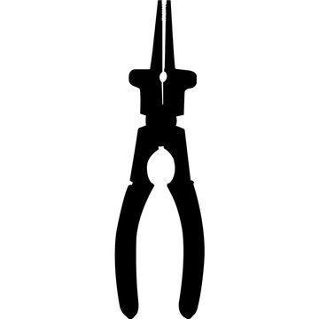 black pliers tool silhouette clip art preview