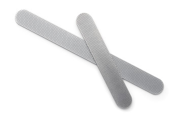 Top view of straight metal manicure nail files