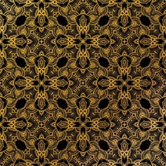luxury gold batik pattern background , Batik Indonesian is a technique of wax-resist dyeing applied to whole cloth