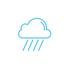 cloud with rain line style icon