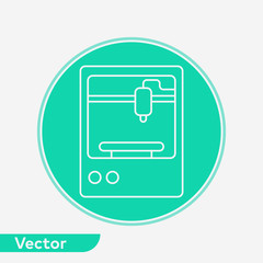 3d printer vector icon sign symbol