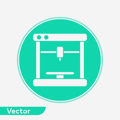 3d printer vector icon sign symbol