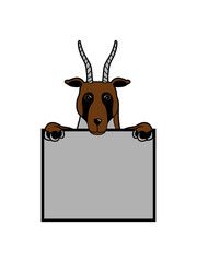 Antilope leeres text clipart design lieb nett kind
