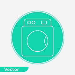 Washing machine vector icon sign symbol