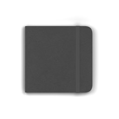 Blank notebook with elastic band closure mockup