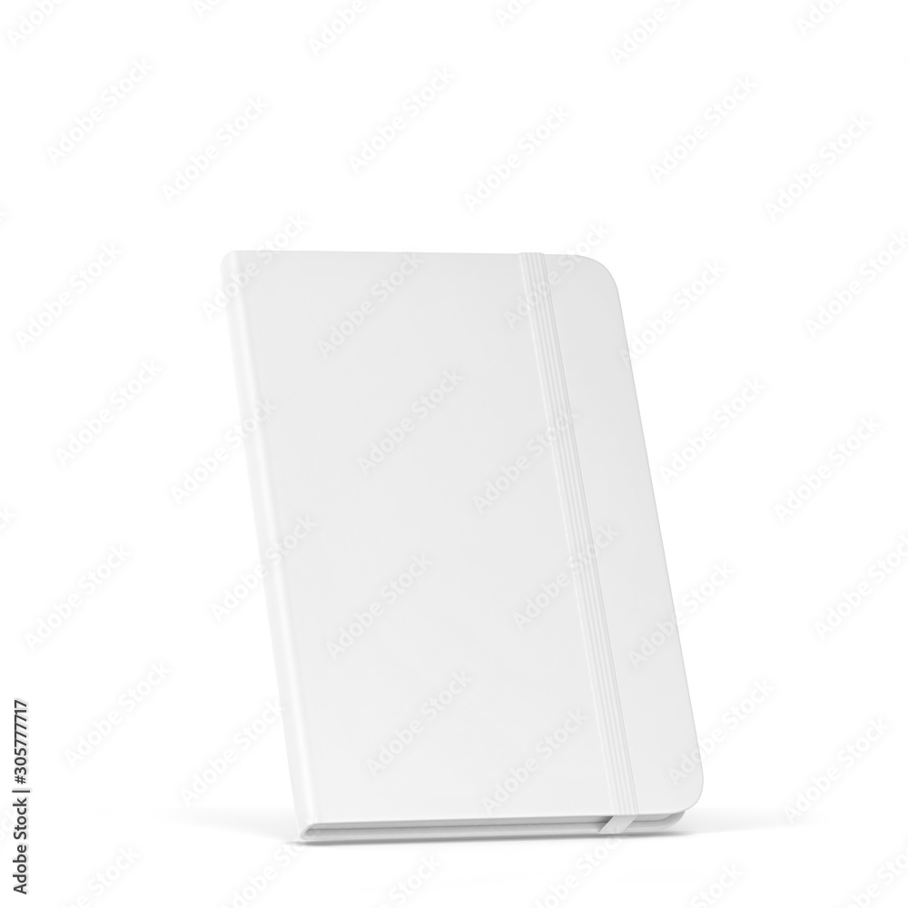 Poster blank notebook with elastic band closure mockup