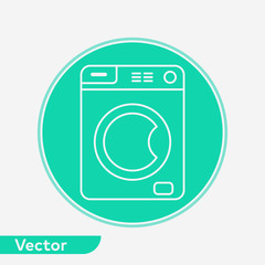 Washing machine vector icon sign symbol