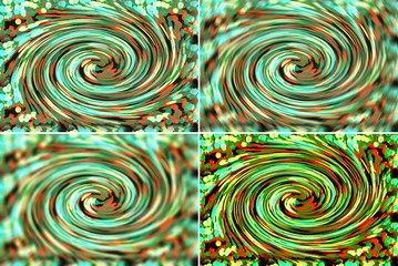Fototapeta na wymiar Sammlung mit abstrakten bunten Spiralen