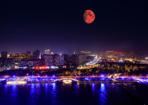 lunar eclipse in China - Powered by Adobe