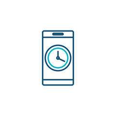 smartphone with clock line style icon