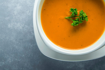orange curry bowl, layout with space for a text