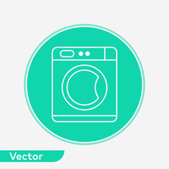 Washing machine vector icon sign symbol