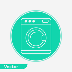 Washing machine vector icon sign symbol