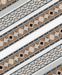 Retro Beige Handcrafted Rug Pattern From The Arabian Gulf Region - obrazy, fototapety, plakaty