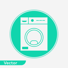 Washing machine vector icon sign symbol