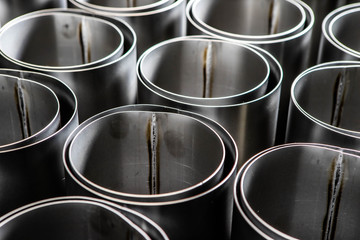 Stainless steel pipes. Welded seam. Ventilation pipes.
